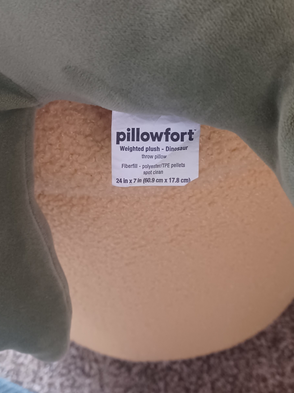 Pillowfort Green Plush Dinosaur Weighted Animal - Picture 6 of 7